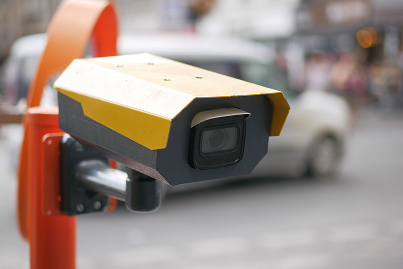 ANPR Camera with blurry car in the background